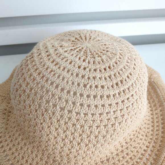 NEW HANDMADE WOMEN'S COTTON SUMMER BUCKET HAT BEIGE - Picture 6 of 7